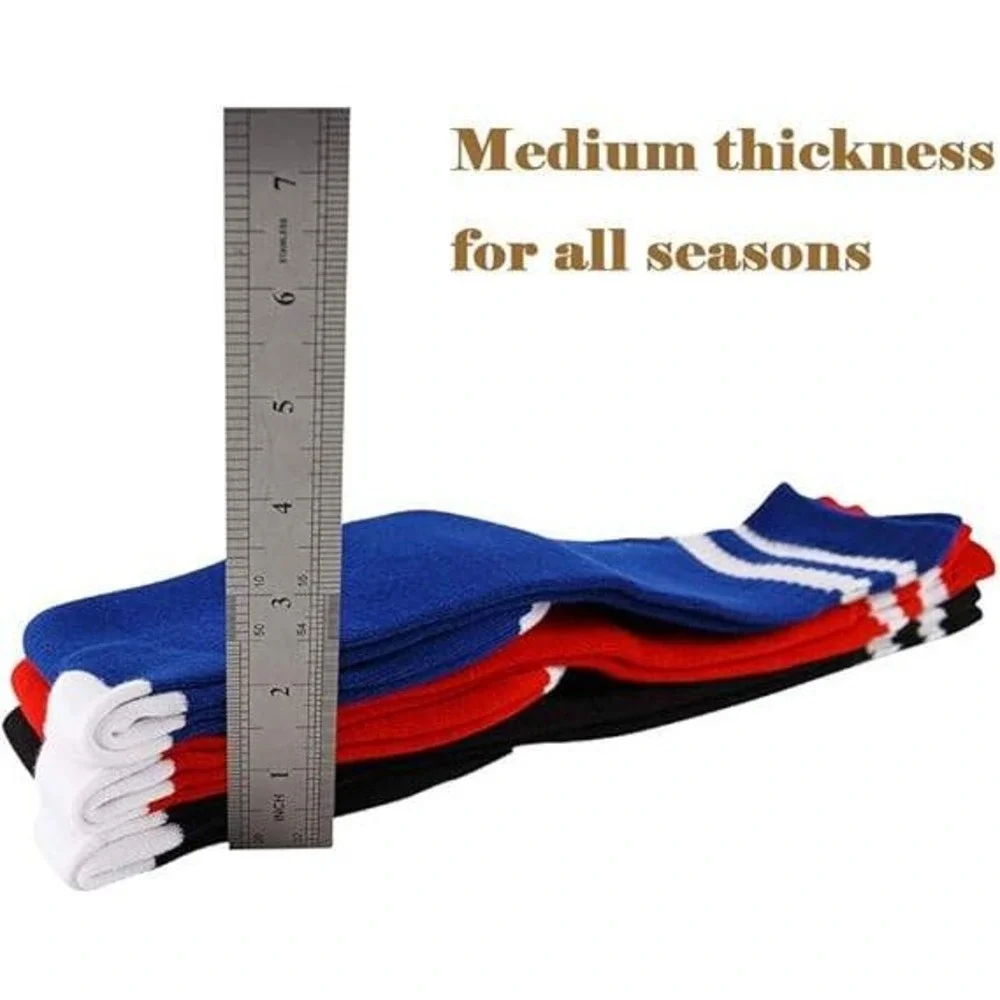 Kids Knee High Socks School‎ Uniform Sport Stripe Cuff Burgundy White 6-10YR